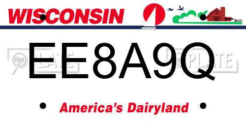EE8A9Q Wisconsin License Plate