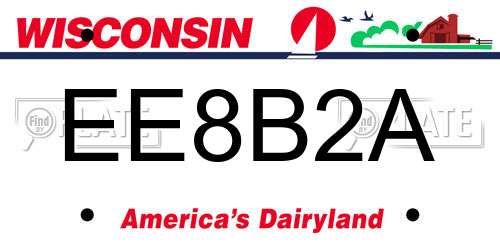 EE8B2A Wisconsin License Plate