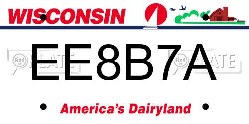 EE8B7A Wisconsin License Plate