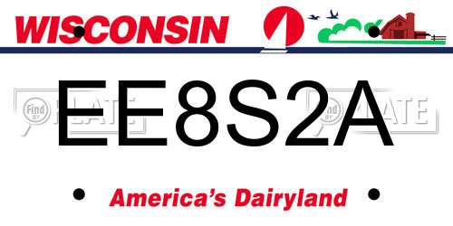 EE8S2A Wisconsin License Plate