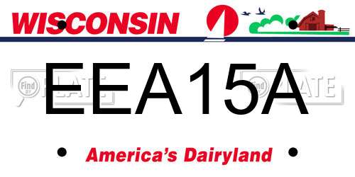 EEA15A Wisconsin License Plate