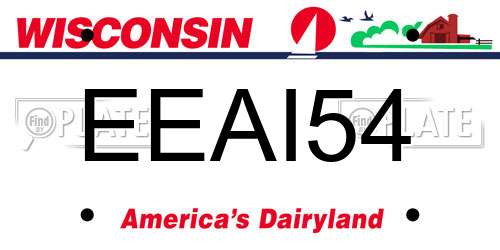 EEAI54 Wisconsin License Plate
