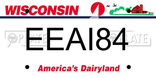 EEAI84 Wisconsin License Plate