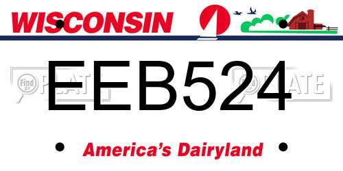 EEB524 Wisconsin License Plate