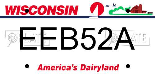 EEB52A Wisconsin License Plate