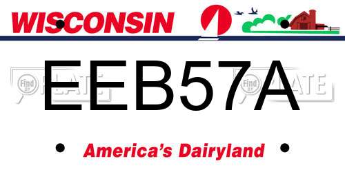 EEB57A Wisconsin License Plate