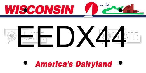 EEDX44 Wisconsin License Plate