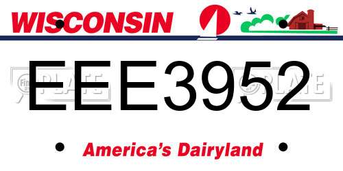 EEE3952 Wisconsin License Plate