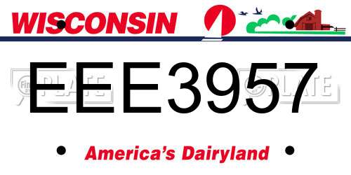 EEE3957 Wisconsin License Plate