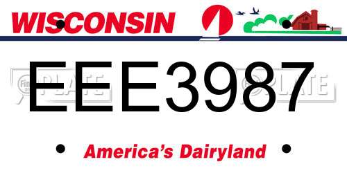 EEE3987 Wisconsin License Plate