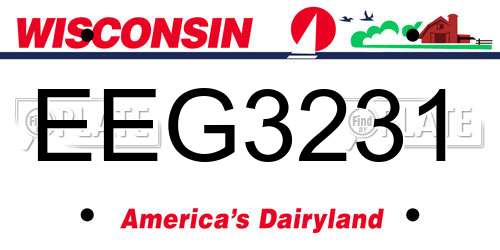 EEG3231 Wisconsin License Plate
