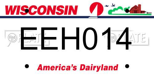 EEH014 Wisconsin License Plate
