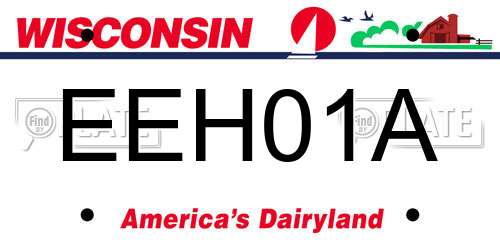 EEH01A Wisconsin License Plate
