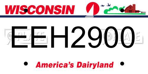 EEH2900 Wisconsin License Plate