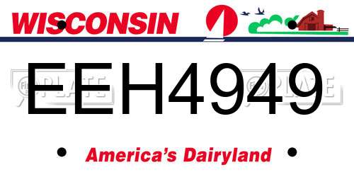 EEH4949 Wisconsin License Plate