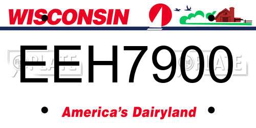 EEH7900 Wisconsin License Plate