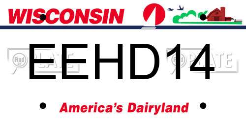 EEHD14 Wisconsin License Plate