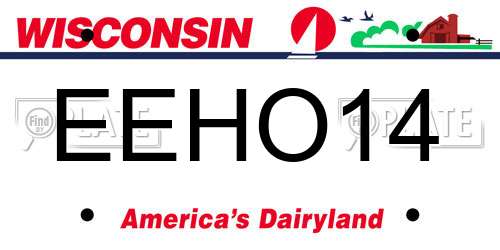 EEHO14 Wisconsin License Plate