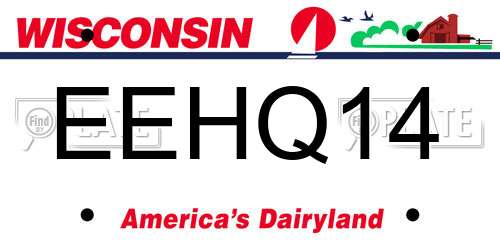 EEHQ14 Wisconsin License Plate