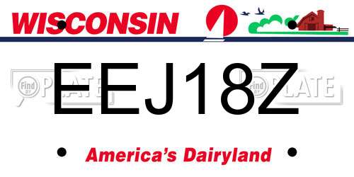 EEJ18Z Wisconsin License Plate