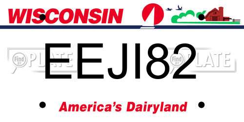 EEJI82 Wisconsin License Plate