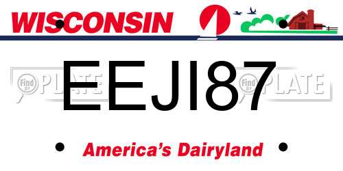 EEJI87 Wisconsin License Plate