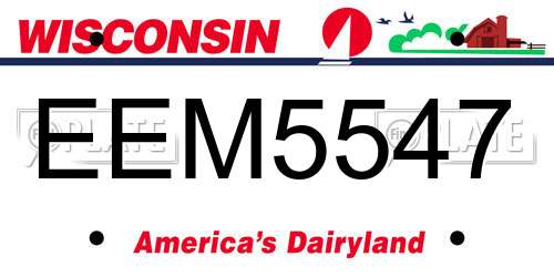 EEM5547 Wisconsin License Plate
