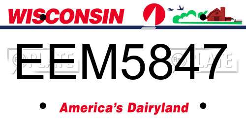 EEM5847 Wisconsin License Plate