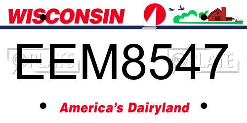 EEM8547 Wisconsin License Plate