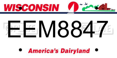 EEM8847 Wisconsin License Plate