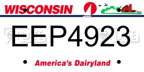 EEP4923 Wisconsin License Plate