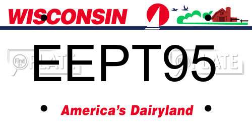 EEPT95 Wisconsin License Plate