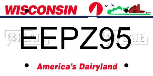 EEPZ95 Wisconsin License Plate