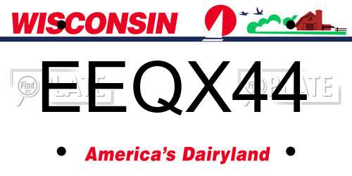 EEQX44 Wisconsin License Plate