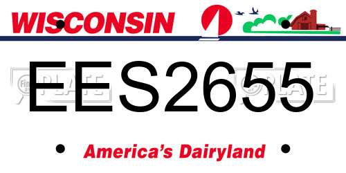 EES2655 Wisconsin License Plate