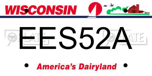 EES52A Wisconsin License Plate