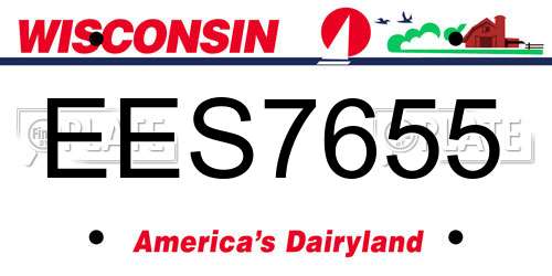 EES7655 Wisconsin License Plate