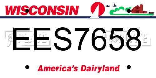 EES7658 Wisconsin License Plate