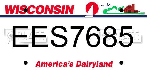EES7685 Wisconsin License Plate