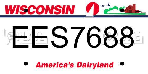EES7688 Wisconsin License Plate