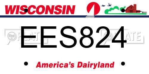 EES824 Wisconsin License Plate