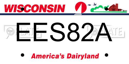 EES82A Wisconsin License Plate