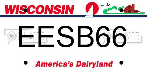EESB66 Wisconsin License Plate