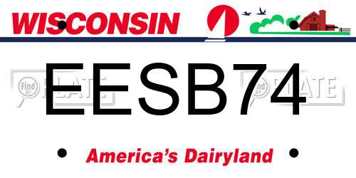 EESB74 Wisconsin License Plate