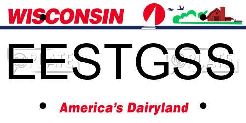 EESTGSS Wisconsin License Plate