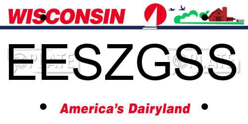 EESZGSS Wisconsin License Plate