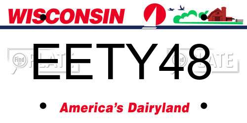EETY48 Wisconsin License Plate