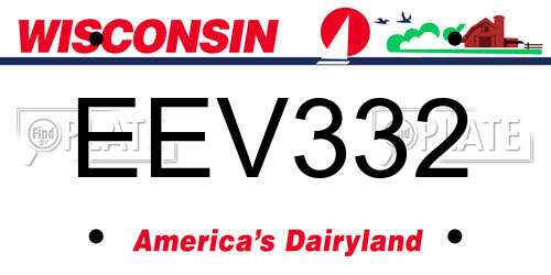 EEV332 Wisconsin License Plate