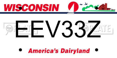 EEV33Z Wisconsin License Plate