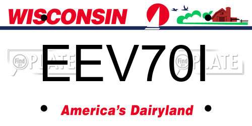 EEV70I Wisconsin License Plate